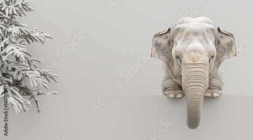 white elephant on black background