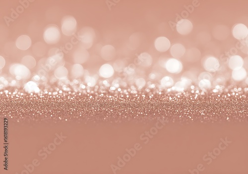 Rose gold glitter background with bokeh