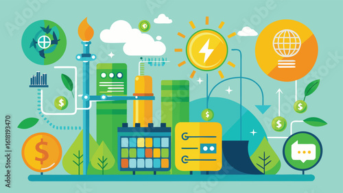 Sustainable energy finance investment in green infrastructure development and environmental conservation for a prosperous future with eco friendly manufacturing and smart factory solutions
