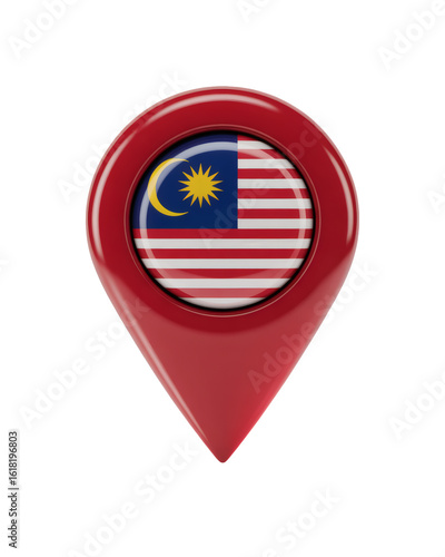 Free Download Malaysia flag location pin marker symbolizing travel destination and national identity - GFXLoad