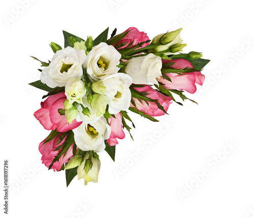 Pink roses and eustoma flow...