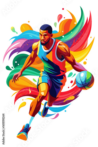 vector illustration of a basketball player