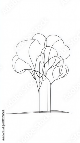 線描の樹木たち