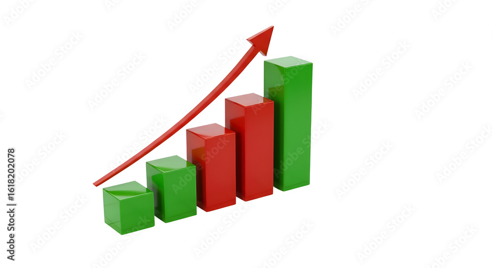 Red and green bars with arrow great for performance dashboards or reporting graphics Red and green bars with arrow great for performance dashboards or reporting graphics