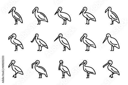 Bird Outline Pattern: A visually appealing pattern featuring stylized outlines of a bird, arranged in a grid-like fashion.