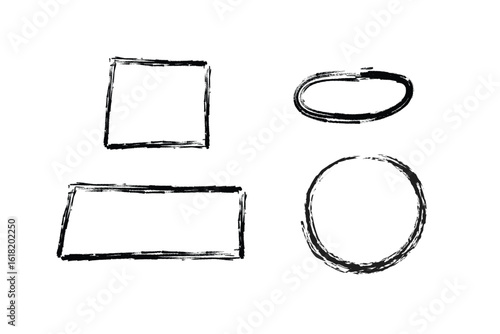 A set of distressed grunge rubber stamps and frames for your designs