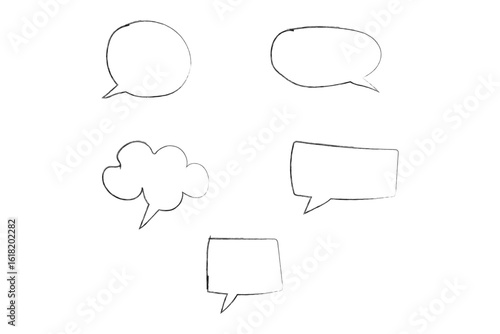 A colorful set of vector speech bubbles and thought clouds for comic communication and chat design