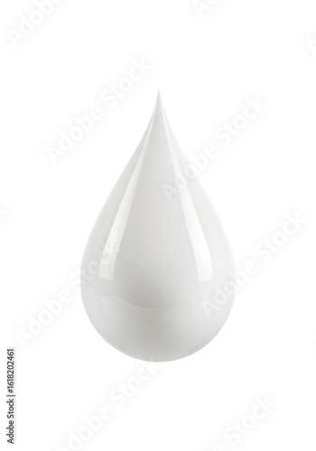 Milk Drop Splash – Creamy Liquid Falling Isolated on White or Transparent Background