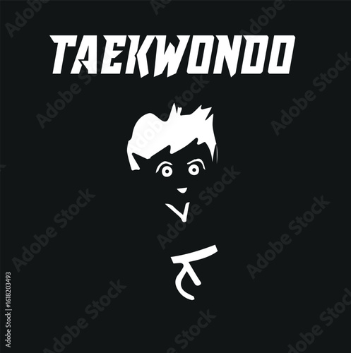 Taekwondo vector background, banner, poster. One continuous line art drawing illustration of taekwondo spor