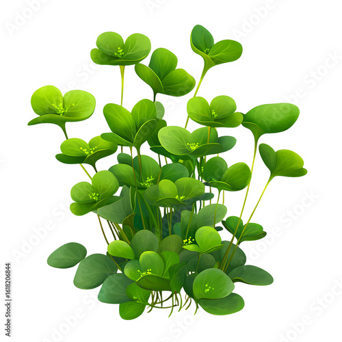 Vibrant Green Aquatic Plant with Transparent Background for Freshwater Aquariums and Home Decor
