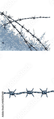 Vsai barbed wire fencing creating secure boundary protecting property