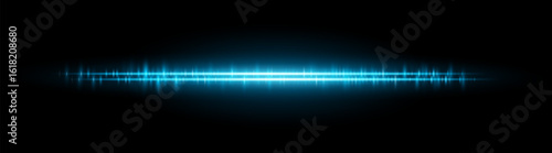 Glitch beam set. Sharp light wave with double reflection and rhythm pattern. Emulates tech signal or audio wave in digital motion graphics.