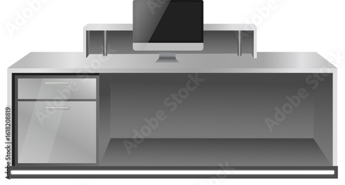 Modern Reception Desk with Computer Monitor