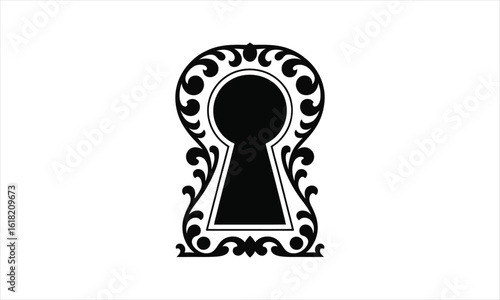 Intricate keyhole design silhouette