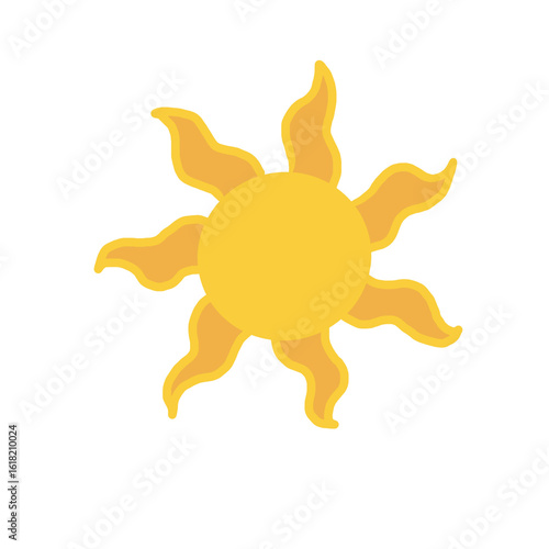 Cute little princess illustration elements - Rapunzel sun set objects. Wonderland