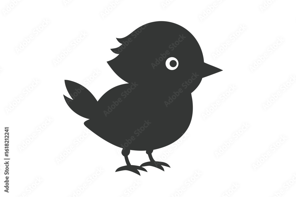 Obraz premium baby-birds black-illustration-silhouette vector