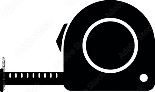 Black tape measure icon