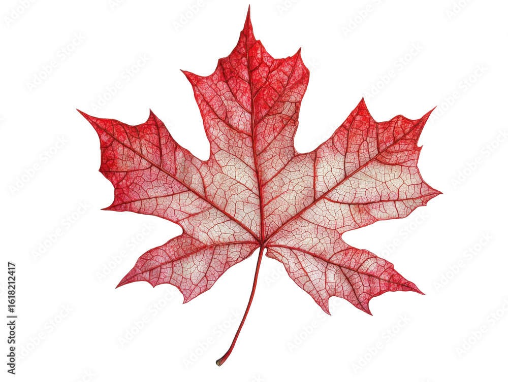 Naklejka premium autumn maple leaf on white background