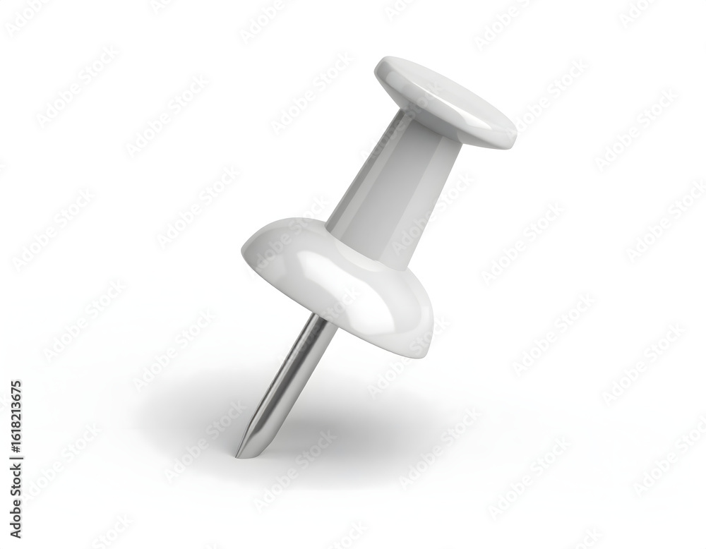 Close-up of a white pushpin on a clean surface—highlighting its simple form, sharp point, and smooth texture for use in office, school, or minimal stationery mockups. Close-up of a white pushpin on a clean surface—highlighting its simple form, sharp point, and smooth texture for use in office, school, or minimal stationery mockups.
