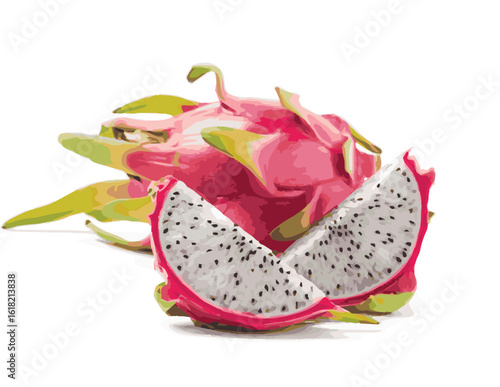 dragon fruit isolated on white background