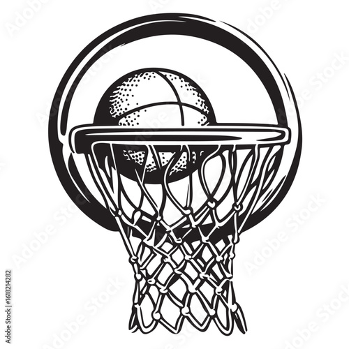 Basketball hoop silhouette set vector illustration isolated On Transparent Background