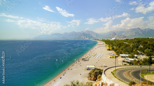 Fototapeta Naklejka Na Ścianę i Meble -  Konyaalti Beach in Antalya is one of the two main beaches of the city	

