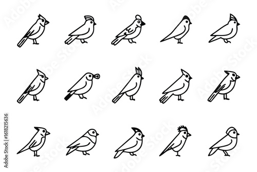 Line Art Bird Collection: a carefully curated collection of intricate, stylized bird illustrations, each meticulously crafted to showcase the delicate elegance of avian life.