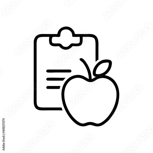 Fitness and health meal plan icon transparent background