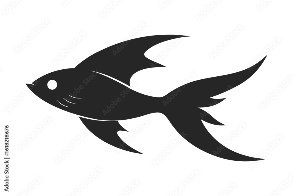 Fototapeta premium -fish--black-illustration-silhouette-vecto-01.eps