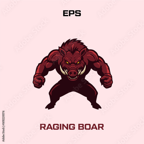 Raging Boar – Fierce eSports Mascot Logo