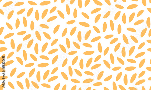 Seamless pattern with Italian pasta. Pasta risoni, orzo. Italian food  background. Hand drawn flat vector illustration