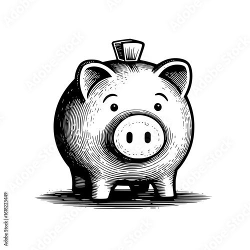 vector illustration of piggy bank