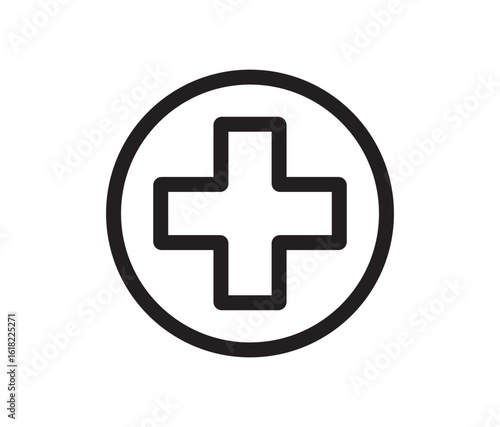 Hospital sign icons set. filled and line illustration. Hospital sign icon vector outline set illustration sign. Medical location point icon vector sign