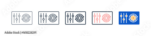 Control different style icons set vector illustration. 