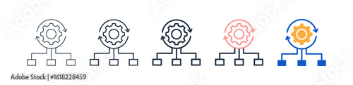 Change Management different style icons set vector illustration. 