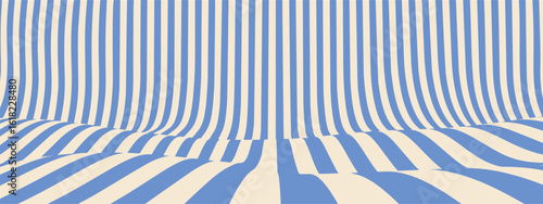 Groovy psychedelic wave pattern with abstract liquid lines and retro marble effects. Y2K blue ripple design for funky vector art and trippy banners. Seamless 70s inspired geometric motions.