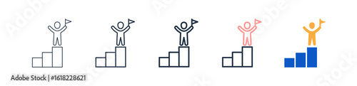 Success different style icons set vector illustration. 