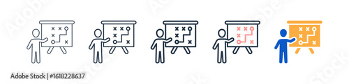 Strategy different style icons set vector illustration. 