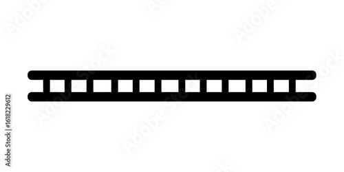 Vintage photography of black and white piano keys and an electric guitar, framed by a 35mm filmstrip