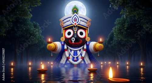 Explore jagannath deity art, hindu god illustration, religious festival celebration wallpaper image