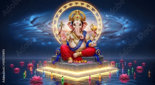Ganesha hindu god of beginnings and obstacles remover wallpaper for desktop and mobile phone