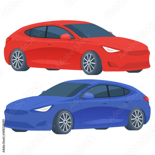 Vector cartoon image of buying and acquiring a car. Concept of transferring transport. Profitable deal. Transferring car keys. Element for your design.