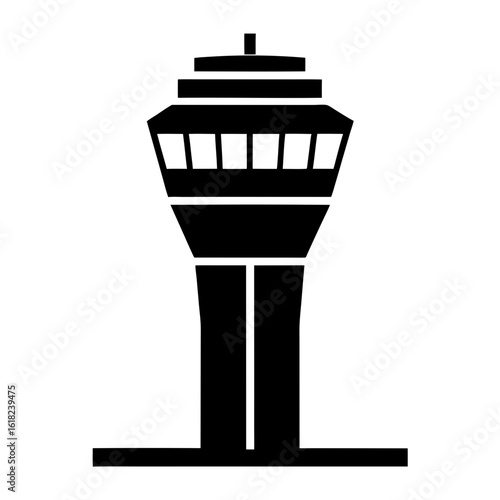 Airport Control Tower Icon Vector Flat and Clean Look