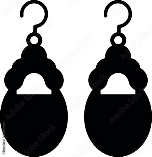 Elegant black silhouette earrings