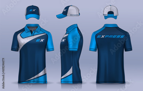 Corporate Work Shirts,t-shirt and cap templates design. uniform for company.
