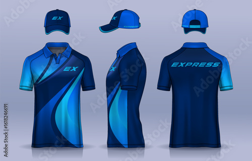 Corporate Work Shirts,t-shirt and cap templates design. uniform for company.