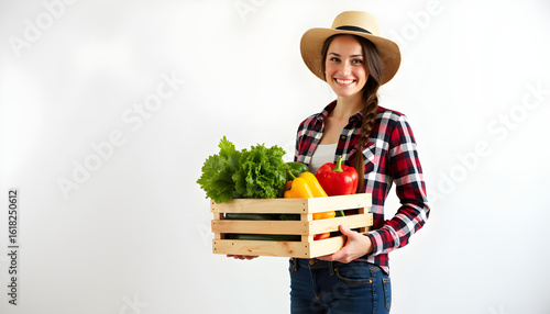 woman holding a basket full of vegetables