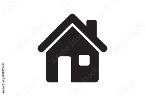 Home icon silhouette vector with white background