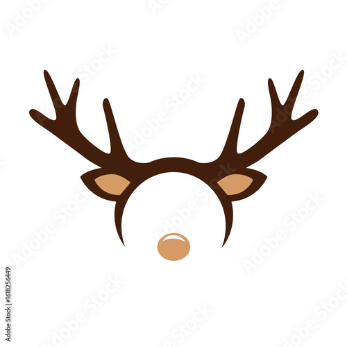 reindeer costume mask hairband isolated vector illustration