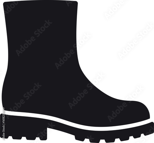Black combat boot silhouette fashion footwear icon